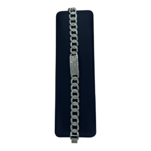 pulsera cubana plata 925 hombre con circones