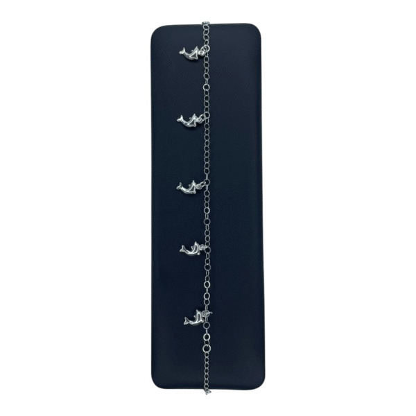 pulsera delfines colgantes plata 925 mujer ajustable